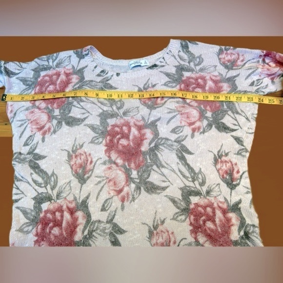 Abercrombie & Fitch Floral Boat Neck Long-Sleeved High-Low Sweater, S - Picture 13 of 15